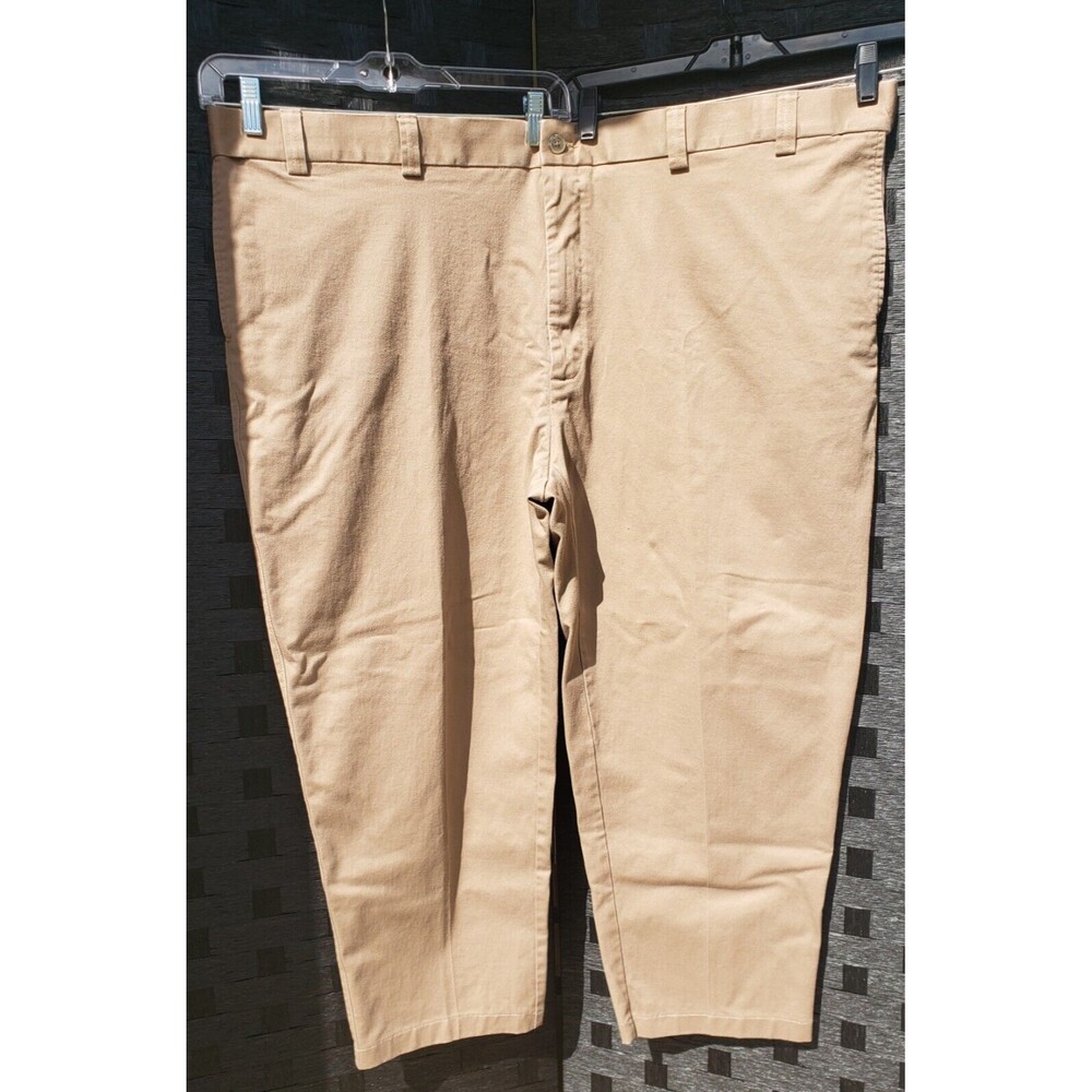 Oak Hill Premium Pants Khaki Mens Measures 52 x 25.5 Chino Flat Front Slacks
